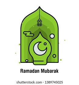 Ramadan Kareem concept banner, vector illustration.