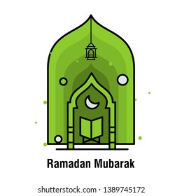 Ramadan Kareem concept banner, vector illustration.
