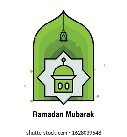 Ramadan Kareem concept banner, vector illustration.