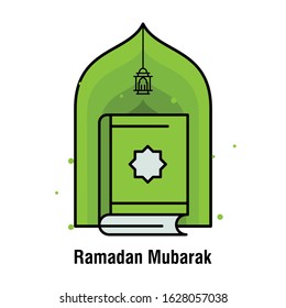 Ramadan Kareem concept banner, vector illustration.