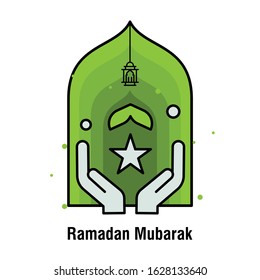 Ramadan Kareem concept banner, vector illustration.