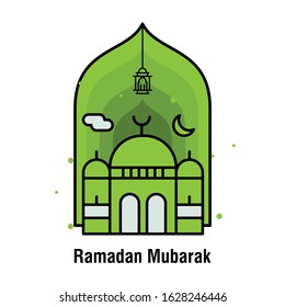 Ramadan Kareem concept banner, vector illustration.