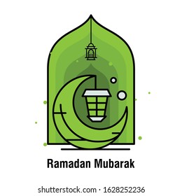 Ramadan Kareem concept banner, vector illustration.