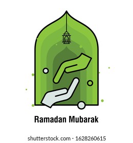 Ramadan Kareem concept banner, vector illustration.