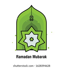 Ramadan Kareem concept banner, vector illustration.