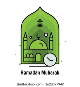 Ramadan Kareem concept banner, vector illustration.