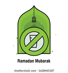 Ramadan Kareem concept banner, vector illustration.