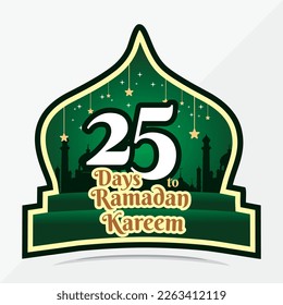 ramadan kareem countdown 25 days to the month of Ramadan Kareem, Islamic Ramadan green concept