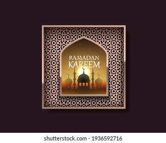 Ramadan Kareem cover, ramadan mubarak background, template design element, Vector illustration