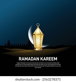 ramadan kareem creative banner, poster, social media post, postcard, background, greetings card, backdrop, template design etc. Vector background for holy month of muslim community Ramadan Kareem.