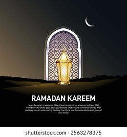 ramadan kareem creative banner, poster, social media post, postcard, background, greetings card, backdrop, template design etc. Vector background for holy month of muslim community Ramadan Kareem.