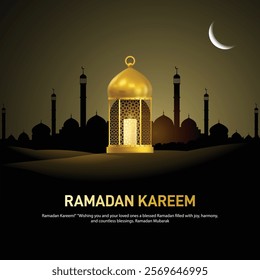 ramadan kareem creative banner, poster, social media post, postcard, background, greetings card, backdrop, template design etc. Vector background for holy month of muslim community Ramadan Kareem.