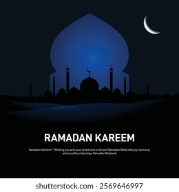 ramadan kareem creative banner, poster, social media post, postcard, background, greetings card, backdrop, template design etc. Vector background for holy month of muslim community Ramadan Kareem.