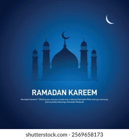 Ramadan Kareem creative banner, poster, social media post, postcard, background, greetings card, backdrop, template, design etc. Vector background for holy month of Muslim community Ramadan Kareem.