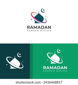 Ramadan Kareem creative vector logo design. Ramadan holy month of muslims vector template. Mosque logo.