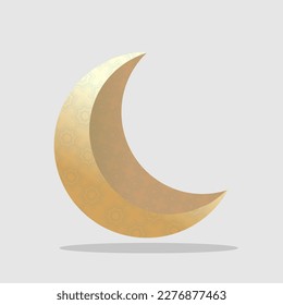 Ramadan Kareem crescent with arabic pattern - line calligraphy 