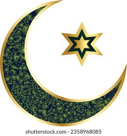 Ramian Kareem-Halbmond mit islamischer Ornamentik, Vektorgrafik
