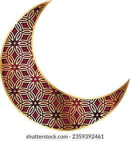ramadan kareem crescent moon with islamic ornament design vector
