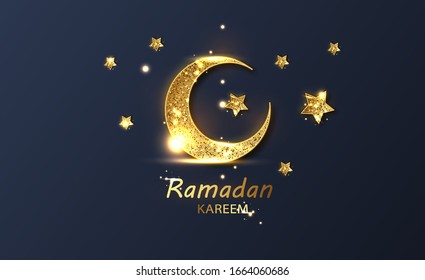 Ramadan kareem crescent stock illustration. Greeting card, invitation for muslim community.
