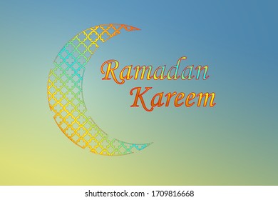 Ramadan kareem with cresent moon design