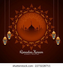 Ramadan Kareem cultural Islamic festival greeting background vector