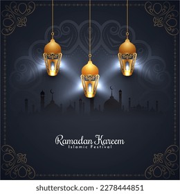 Ramadan Kareem cultural Islamic festival greeting background vector
