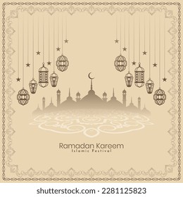 Ramadan Kareem cultural Islamic festival greeting background vector