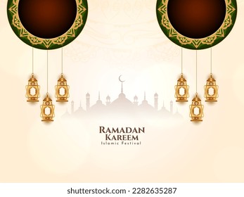 Ramadan Kareem cultural Islamic festival greeting background vector