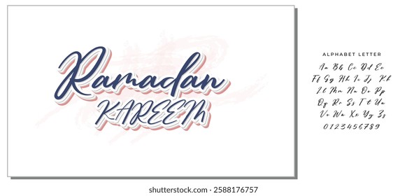 Ramadan Kareem Cursive Handwritten Alphabetical Typography Text