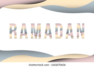 Ramadan kareem cutting greeting card design vector eps 10