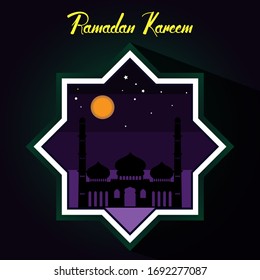 Ramadán Kareem. Fondo oscuro. Vector de imagen