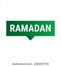 Ramadan Kareem Dark Green Vector Callout Banner with Moon and Arabic Typography