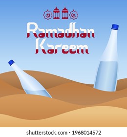 Ramadan Kareem with the desert theme 01 vector design illustration