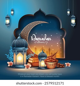 Ramadan Kareem Design Background. abstract Vector Illustration for greetings card, poster and banner.