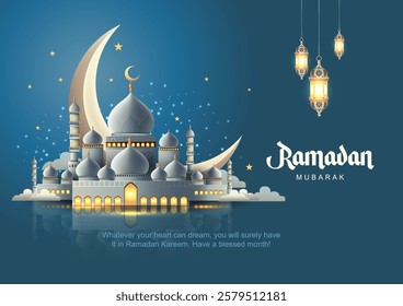 Ramadan Kareem Design Background. abstract Vector Illustration for greetings card, poster and banner.