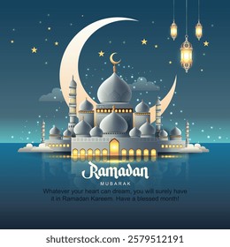 Ramadan Kareem Design Background. abstract Vector Illustration for greetings card, poster and banner.