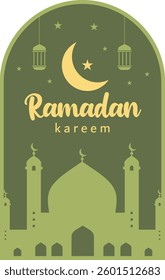Ramadan Kareem Design Background. abstract Vector Illustration for greetings card, poster and banner. design with mosque, moon and stars