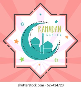 Ramadan Kareem Design Background for Holy Month of Muslim Community Festival. Vector Illustration for greeting card, poster and banner.
