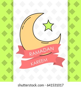 Ramadan Kareem Design Background for Holy Month of Muslim Community Festival. Vector Illustration for greeting card, poster and banner.
