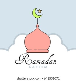 Ramadan Kareem Design Background for Holy Month of Muslim Community Festival. Vector Illustration for greeting card, poster and banner.
