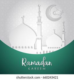 Ramadan Kareem Design Background for Holy Month of Muslim Community Festival. Vector Illustration for greeting card, poster and banner.