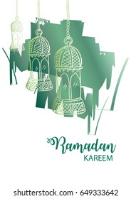 Ramadan Kareem Design Background with lenterns.