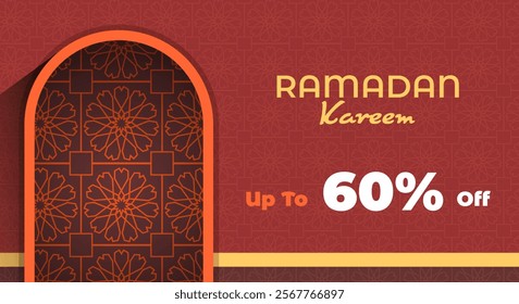 Ramadan Kareem design background. Template for sales promotions at Muslim event celebrations