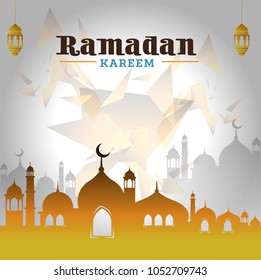 Ramadan Kareem Design Background. Vector Illustration for greeting card, poster and banner.

