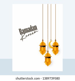 Ramadan Kareem Design Background. Vector Illustration for greeting card, poster and banner. 