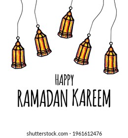 Ramadan Kareem Design Background. Vector illustration for greeting cards, posters and banners.