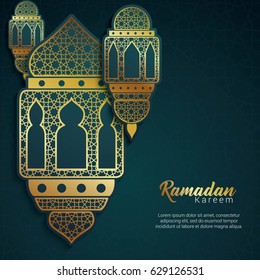 Ramadan Kareem Design Background. Vector Illustration for greeting card, poster and banner.