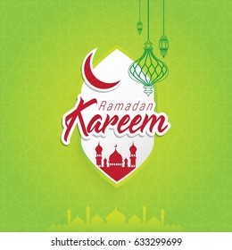 Ramadan Kareem Design Background. Vector Illustration for greeting card, poster and banner.