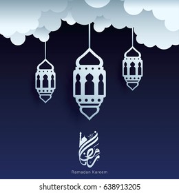Ramadan Kareem Design Background. Vector Illustration for greeting card, poster and banner.