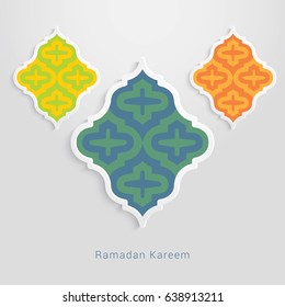 Ramadan Kareem Design Background. Vector Illustration for greeting card, poster and banner.
